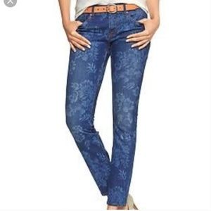 EUC Gap 1969 Always Skinny Cropped Floral Jeans 27